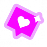 love emoji icon in purple